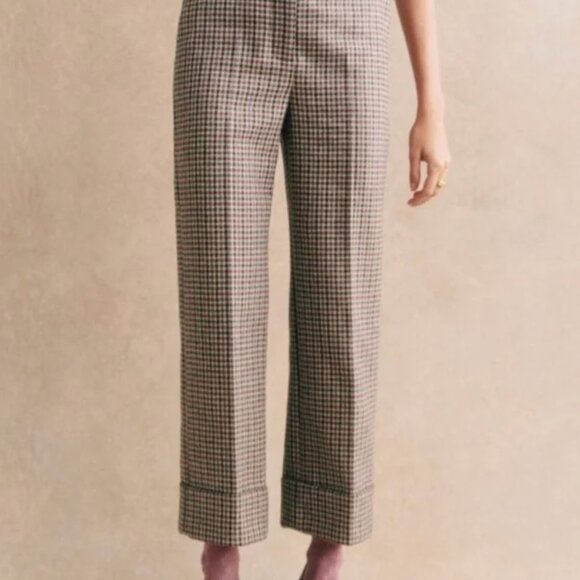 Sezane Damon Trousers, Check Print - Picture 3 of 8